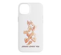 Jesus Loves You - American Sign Language Watercolor Coque pour iPhone 14 Plus