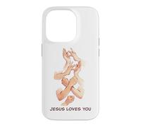 Jesus Loves You - American Sign Language Watercolor Coque pour iPhone 14 Pro