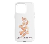 Jesus Loves You - American Sign Language Watercolor Coque pour iPhone 15 Pro Max