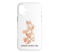 Jesus Loves You - American Sign Language Watercolor Coque pour iPhone 16 Plus