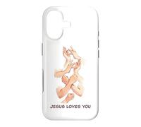 Jesus Loves You - American Sign Language Watercolor Coque pour iPhone 17
