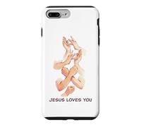 Jesus Loves You - American Sign Language Watercolor Coque pour iPhone 7 Plus/8 Plus