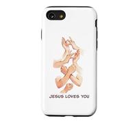 Jesus Loves You - American Sign Language Watercolor Coque pour iPhone SE (2020) / 7/8
