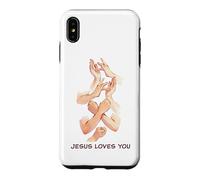 Jesus Loves You - American Sign Language Watercolor Coque pour iPhone XS Max