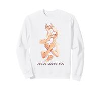 Jesus Loves You - American Sign Language Watercolor Sweatshirt