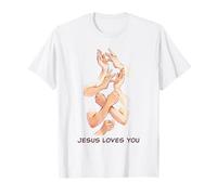 Jesus Loves You - American Sign Language Watercolor T-Shirt