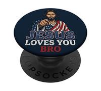 Jesus Loves You Bro Christian Religious Faith PopSockets PopGrip Adhésif