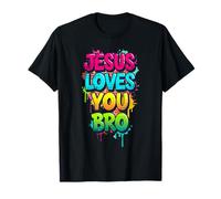 Jesus Loves You Bro T-Shirts chrétiens pour Hommes Femmes Foi T-Shirt