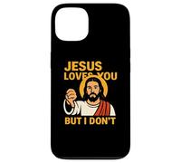 Jesus Loves You But I Don’t Funny Sarcastic Christian Humor Coque pour iPhone 13