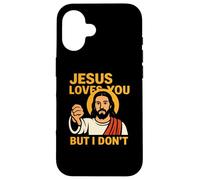 Jesus Loves You But I Don’t Funny Sarcastic Christian Humor Coque pour iPhone 16