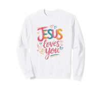 Jesus Loves You Cœurs colorés Sweatshirt