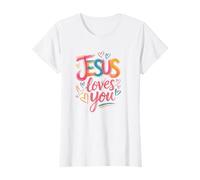 Jesus Loves You Cœurs colorés T-Shirt