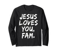 Jesus Loves You Fam Christian Believer Faith God Religiious Manche Longue