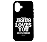 Jesus Loves You (Jean 3:16) Verse de la Bible (à l'arrière) Christian Coque pour iPhone 16