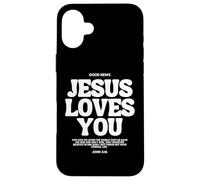 Jesus Loves You (Jean 3:16) Verse de la Bible (à l'arrière) Christian Coque pour iPhone 16 Plus