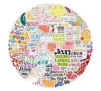 Jesus Loves You Lot de 100 autocollants pour ordinateur portable (100 pièces) - Cadeau pour enfants, adolescents, adultes, garçons - En vinyle imperméable - Pour scrapbooking, skateboard, voiture,