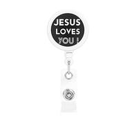 Jesus Loves You Porte-badge rétractable Reel Clip Id Card Holder forNurse Student Office Worker