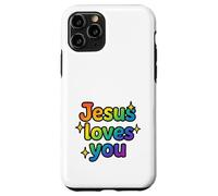 Jesus Loves You Rainbow Sparkle Faith Cadeau Amusant Coque pour iPhone 11 Pro