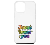 Jesus Loves You Rainbow Sparkle Faith Cadeau Amusant Coque pour iPhone 12 Pro Max