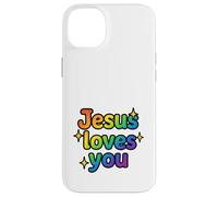 Jesus Loves You Rainbow Sparkle Faith Cadeau Amusant Coque pour iPhone 14 Plus