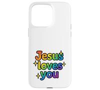 Jesus Loves You Rainbow Sparkle Faith Cadeau Amusant Coque pour iPhone 15 Pro Max