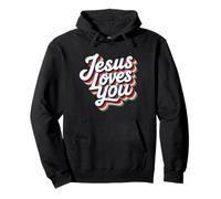 Jesus Loves You Retro Vintage Christian Men Women Kids Sweat à Capuche