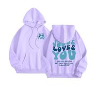 Jesus Loves You Sweats à capuche chrétiens pour femmes, tendance, décontracté, esthétique, vêtements à capuche, coupe ample, tenue de lettres graphiques, mignons, gothiques, Y2K, doux, confortable