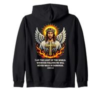 Jésus Lumière du Monde Jean 8:12 Verset biblique chrétien Sweat à Capuche