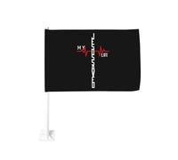 « Jésus m'a sauvé la vie » - Clip de fenêtre pour drapeau de voiture, décoration de protection solaire, bannière double face 30 x 45 cm pour camion