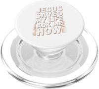 Jésus m'a sauvé la Vie, Demande-Moi Comment PopSockets PopGrip pour MagSafe
