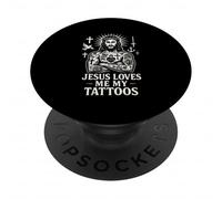 Jésus M'aime Et Mes Tatouages PopSockets PopGrip Adhésif