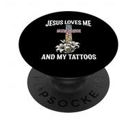 Jésus M'aime Et Mes Tatouages PopSockets PopGrip Adhésif