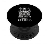 Jésus M'aime Et Mes Tatouages PopSockets PopGrip Adhésif