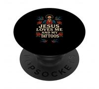 Jésus M'aime Et Mes Tatouages PopSockets PopGrip Adhésif