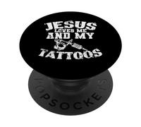 Jésus m'aime et Mes Tatouages PopSockets PopGrip Adhésif