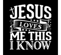 Jésus m'aime, je le sais Stickers gravés 67.2x73.4cm Auto-adhésif Blanc