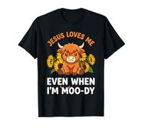 Jésus m'aime même Quand Je suis Moody Highland Cow T-Shirt
