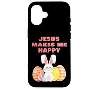 Jesus Makes Me Happy - Girls & Women Easter Christian Faith Coque pour iPhone 16