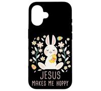 Jesus Makes Me Hoppy - Girls & Women Easter Christian Faith Coque pour iPhone 16