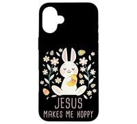 Jesus Makes Me Hoppy - Girls & Women Easter Christian Faith Coque pour iPhone 16 Plus
