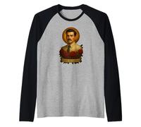Jesús Malverde Portrait de saint populaire mexicain Art réaliste Manche Raglan