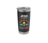 Jésus Math Loaves and Fish Miracle Faith Gobelet isotherme en acier inoxydable double paroi