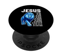 Jésus Mon Seigneur Lion de Tribu Juda Culte Chrétien PopSockets PopGrip Adhésif