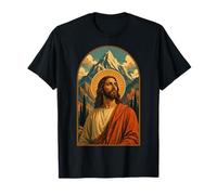 Jesus Mountain Halo, dévotion chrétienne, Art du Paysage, Foi T-Shirt