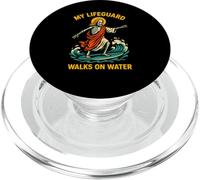Jesus My Lifeguard Walks on Water Fun Men Christian Faith PopSockets PopGrip pour MagSafe