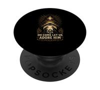 Jesus Nativity Oh Come Let Us Adore Him Vintage Adulte PopSockets PopGrip Adhésif