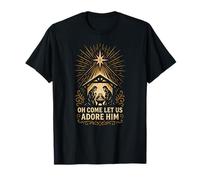 Jesus Nativity Oh Come Let Us Adore Him Vintage Adulte T-Shirt