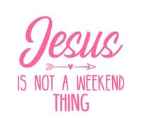 Jésus n'est pas un truc de week-end Stickers gravés 67.2x75cm Embellissement mural Rose