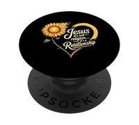 Jésus n'est Pas Une Religion C'est Une Relation Foi Tournesol PopSockets PopGrip Adhésif