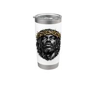 Jésus Noir, Christianisme, Église, Christ, Jésus Gobelet isotherme en acier inoxydable double paroi